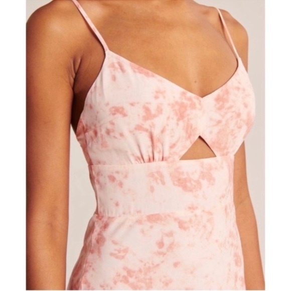 Abercrombie & Fitch Pink Tie Dye Cut Out Sleeveless Mini Dress Sz Large - Picture 2 of 6